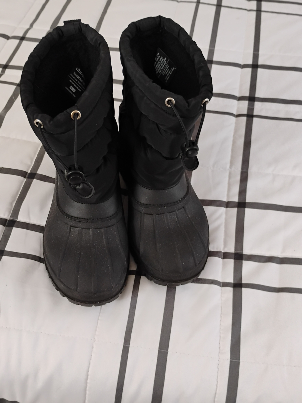 Chooka Woman's  Black Waterproof Snow Boots with Drawstring
